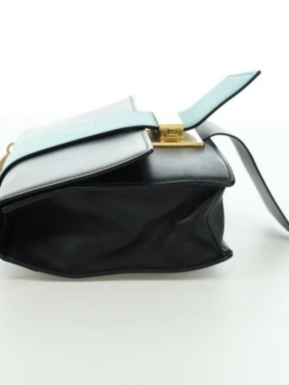 PRADA Shoulder Bag Leather Gray Gold Auth 173314V - Picture 3 of 16